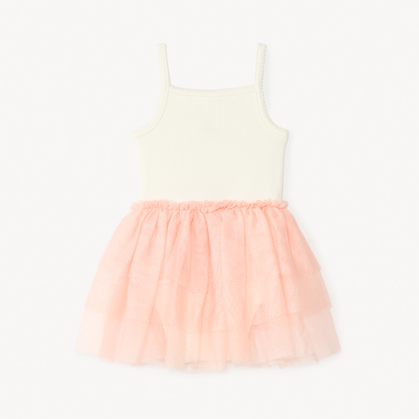 Vestido 2 en 1 con tutú y estampado de corazón para niña bebé. 