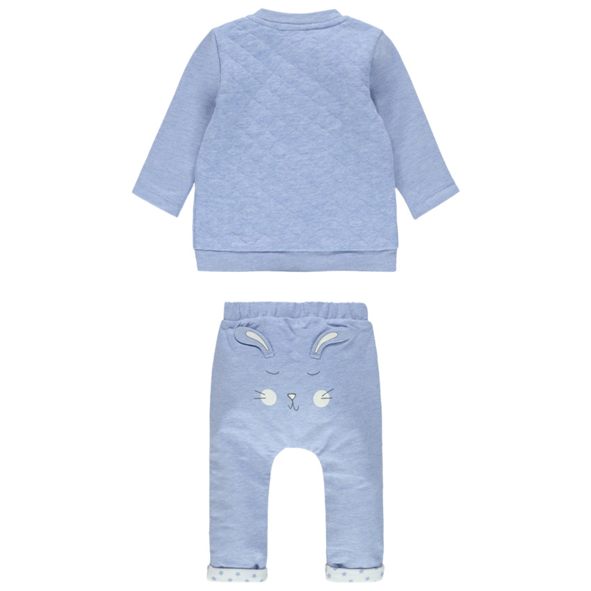 Ensemble avec gilet zippé à croisillons et pantalon élastiqué 