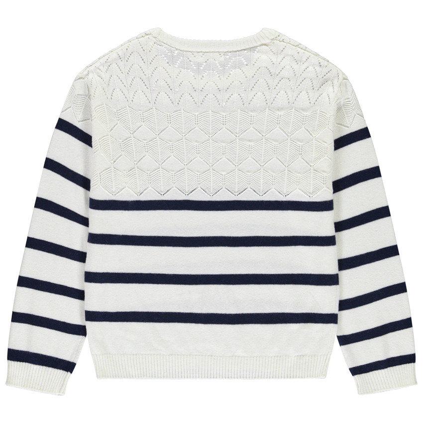 Suéter marinero de punto con juego de puntos 