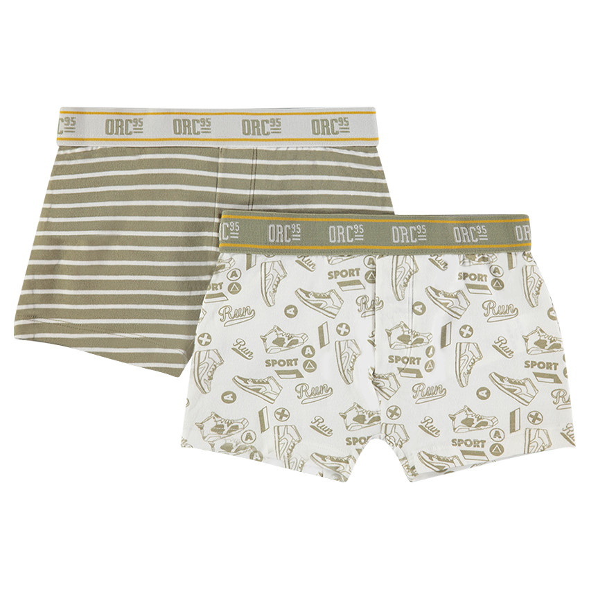 Júnior - Juego de 2 bóxers de algodón con motivo/a rayas  
