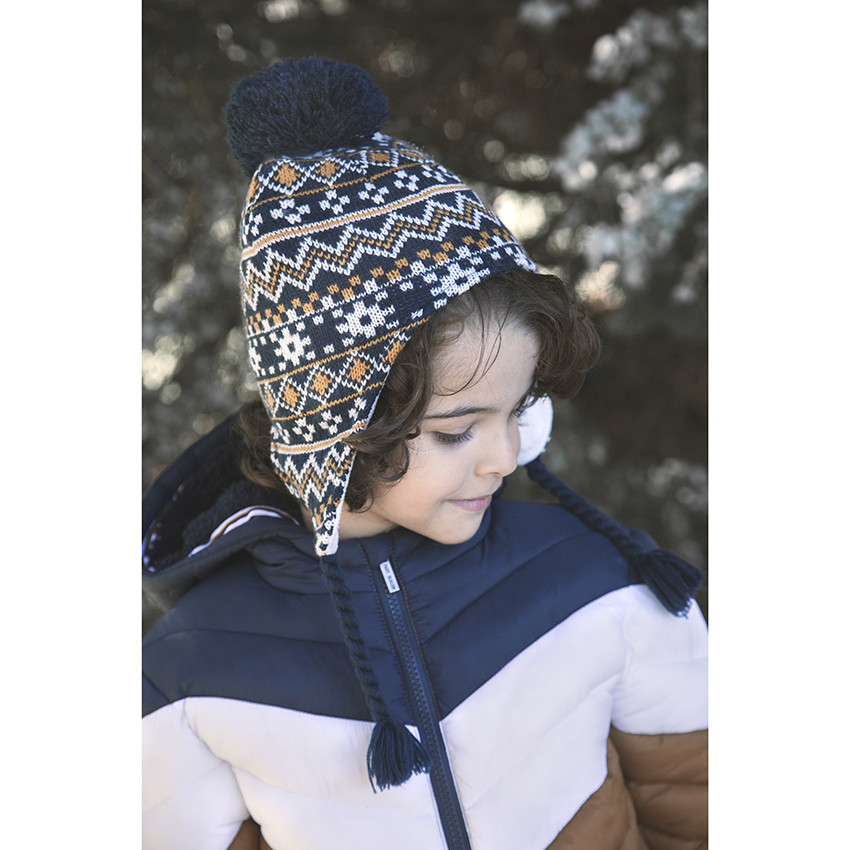 Conjunto con estampado con forro y gorro de snood 