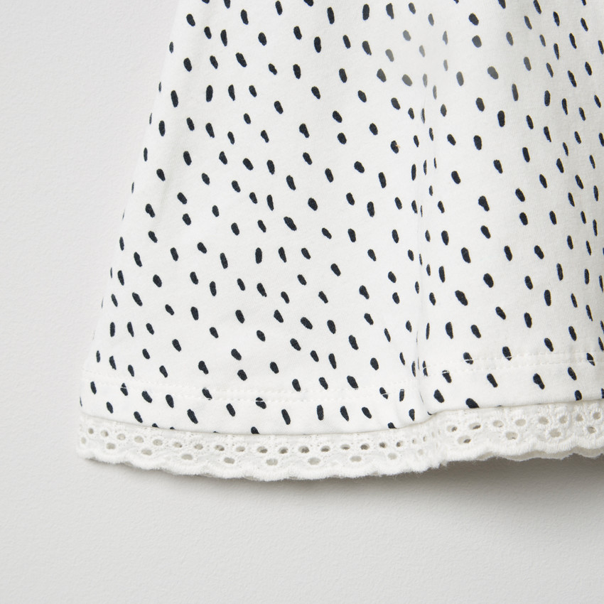 Vestido mangas cortas en algodon bio estampado all-over 