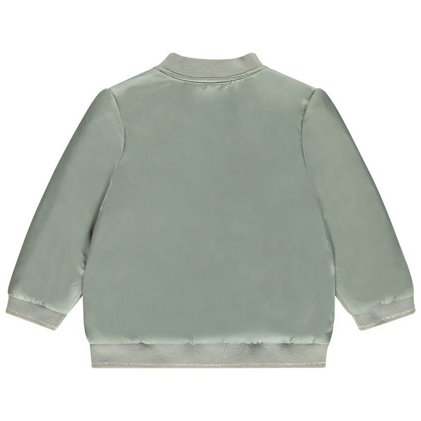 Cazadora de satén con bordados florales para bebé niña 