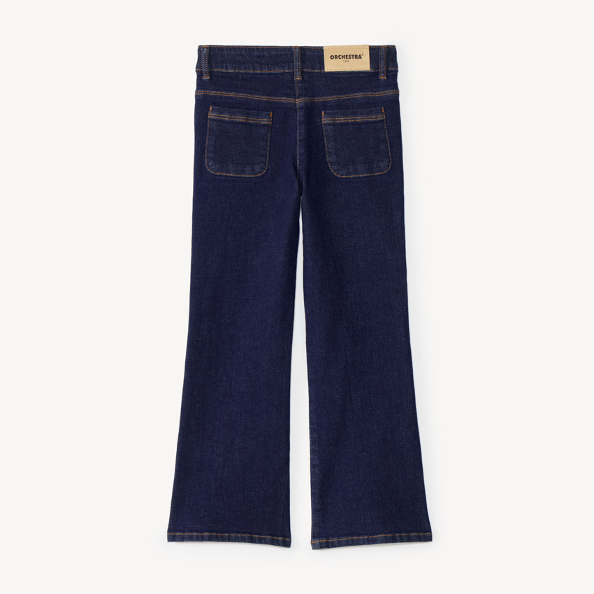 Pantalón de niña uni de corte acampanado 