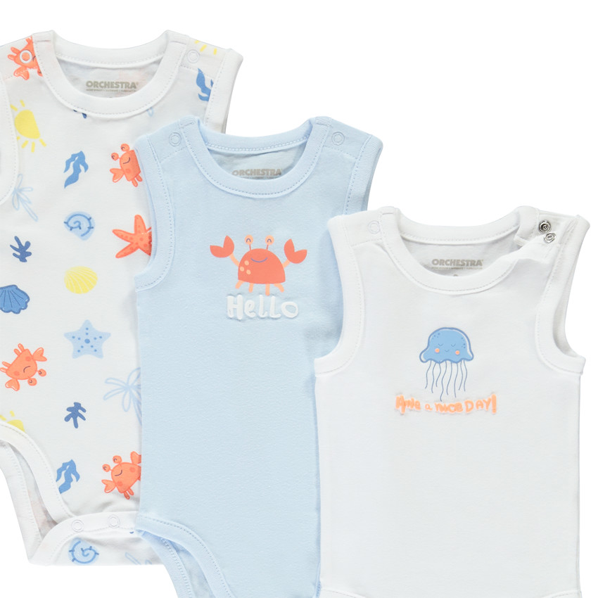 Lote de 5 Bodies sin mangas con motivos de océano para bebé niño 