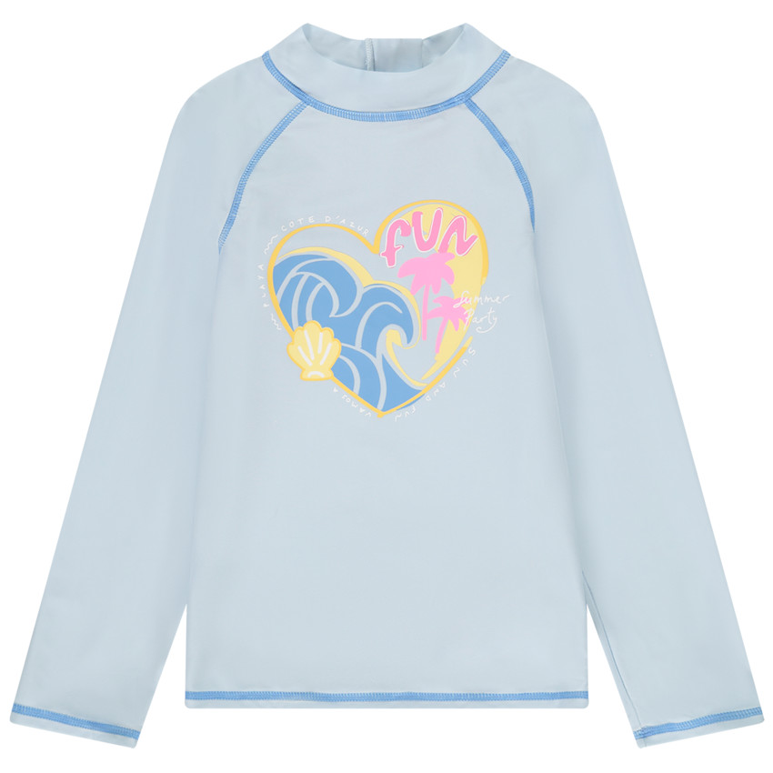 Camiseta manga larga anti-UV SPF50+ estampada para niña 