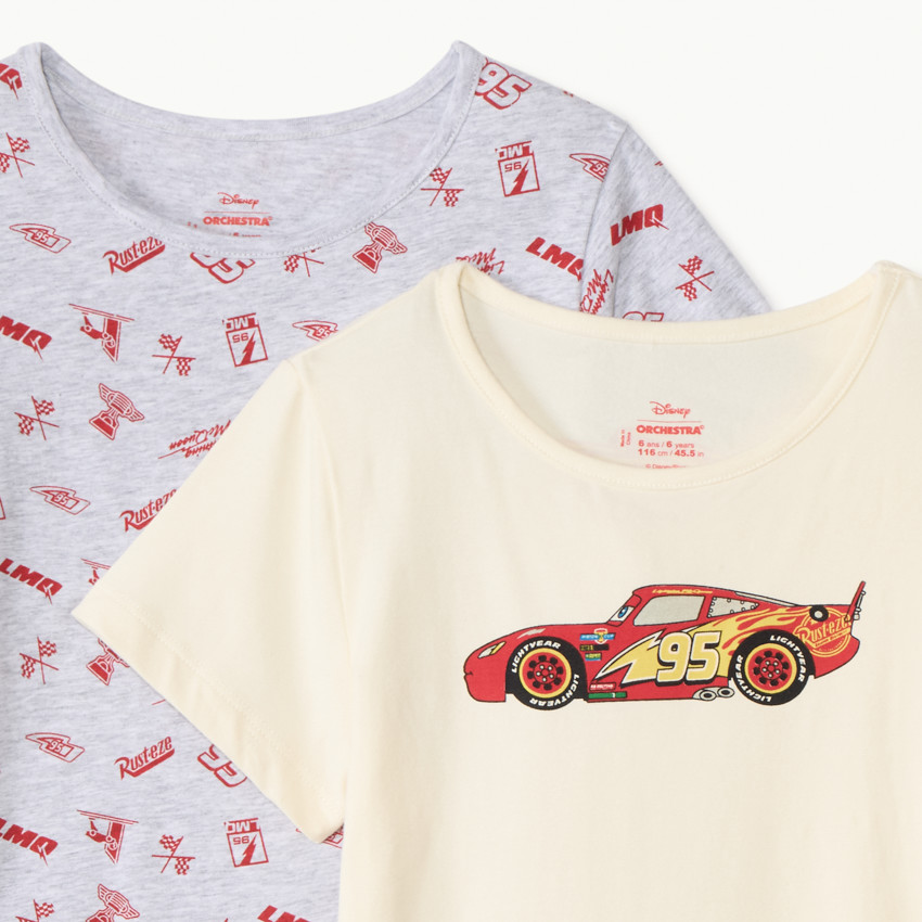 Lote de 2 camisetas interiores Cars Disney para niño 