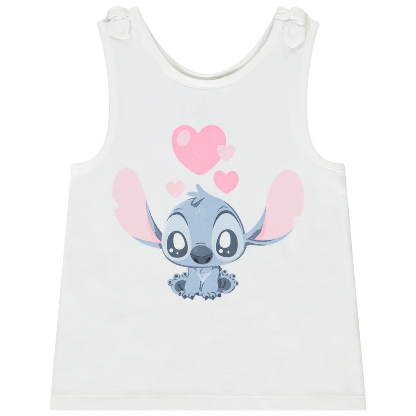 Camiseta sin mangas Stitch Disney con lazos en los hombros para bebé niña 