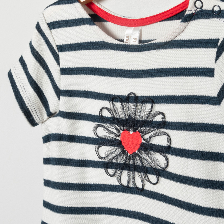 Vestido manga corta efecto 2 en 1 