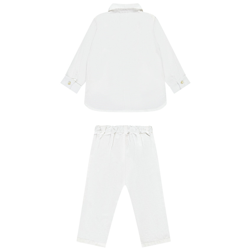 Conjunto de pantalón y camisa con chaleco de lazo desmontable para bebé niño 