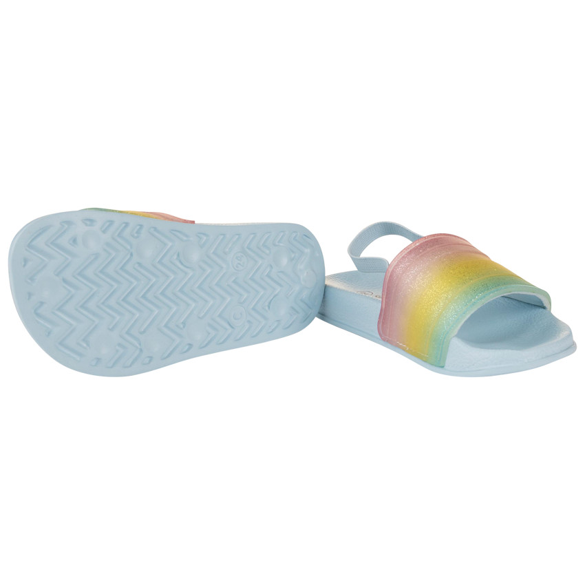 Chanclas de arcoíris brillantes para niña con tira según la talla 