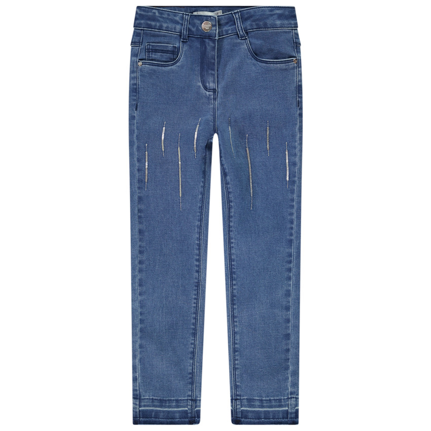 Jean skinny taille haute avec détails en sequins fille 