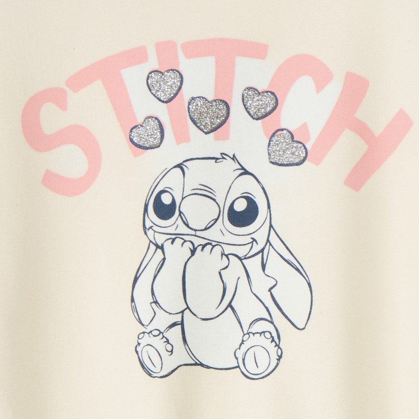Sudadera oversized con estampado de Stitch de Disney para niña. 