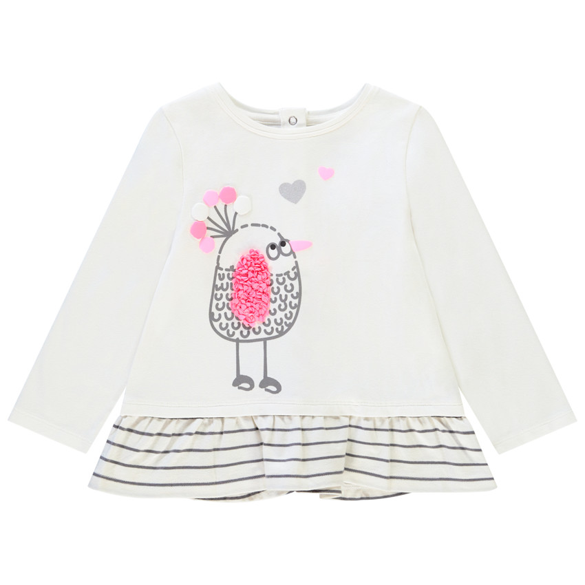 Túnica manga corta print pajarito 