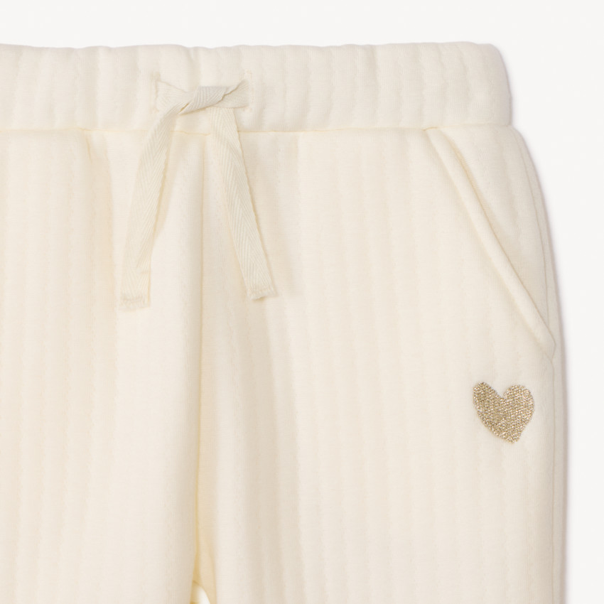 Conjunto de chándal de felpa con efecto acanalado para niña. 