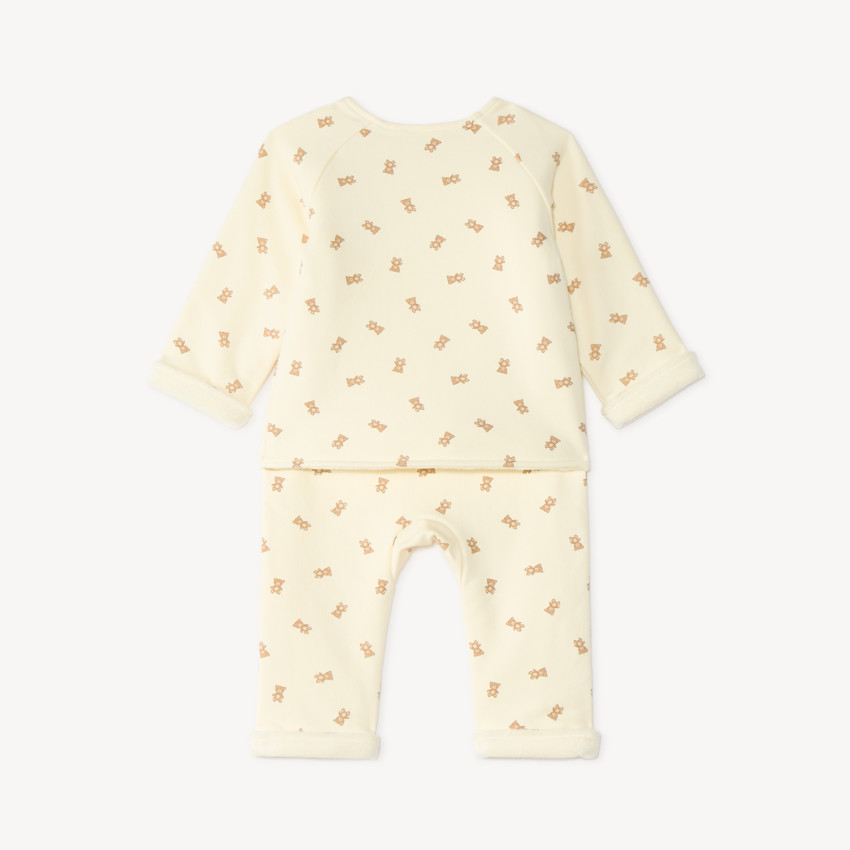 Conjunto de chándal para bebé niño con estampado de oso. 