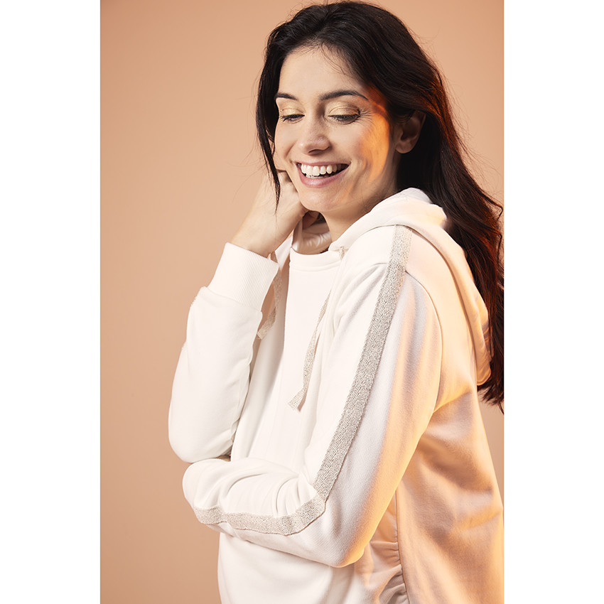 Sudadera de embarazo de felpa lisa con capucha 