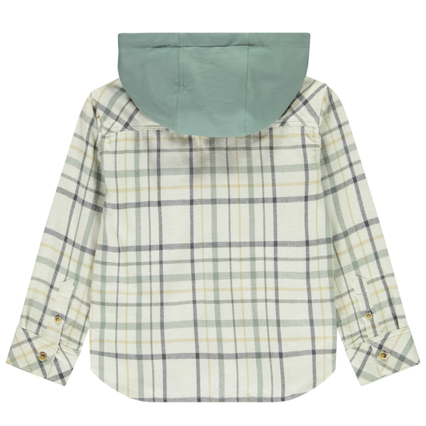 Camisa de cuadros con capucha para niño 