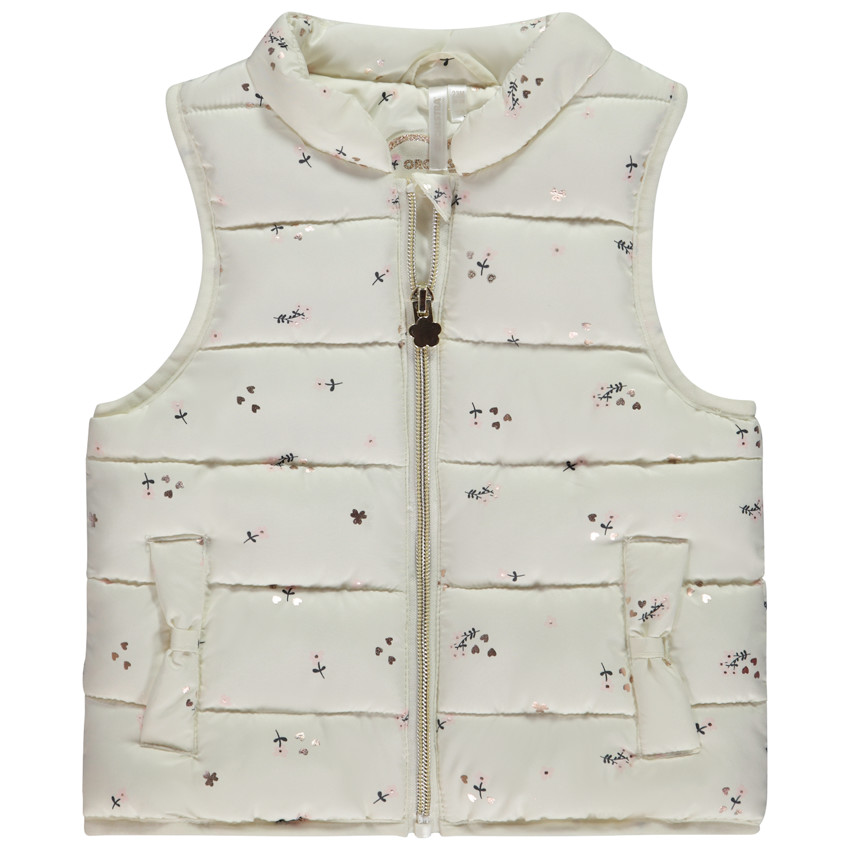 Chaleco acolchado sin mangas estampado para bebé niña 
