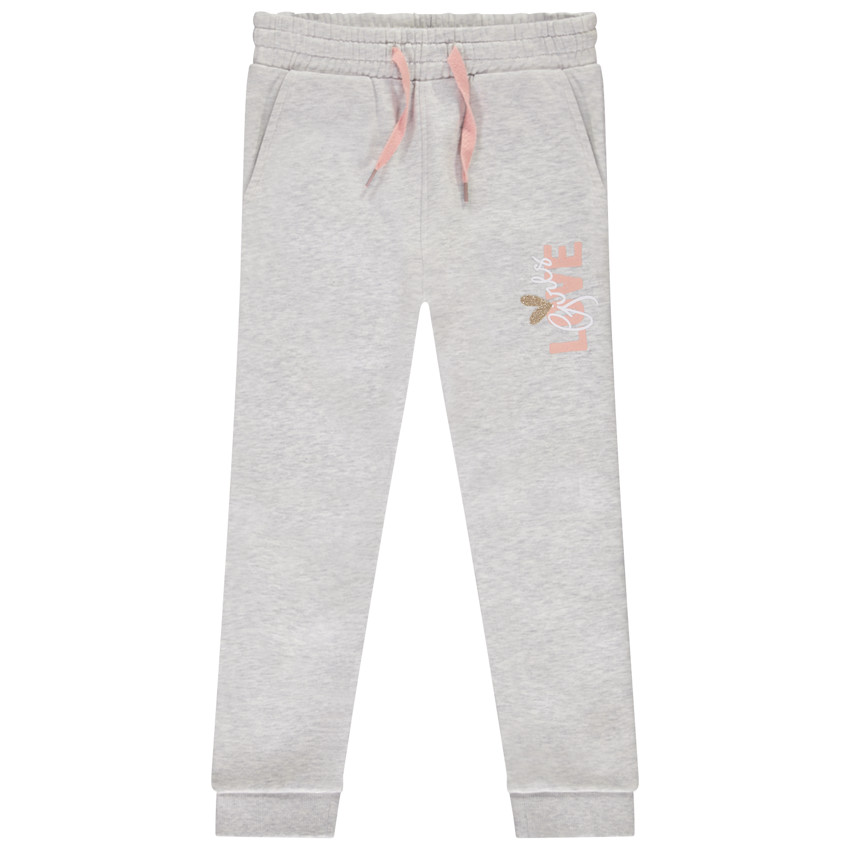 Pantalón jogging liso con print fantasía para niña 