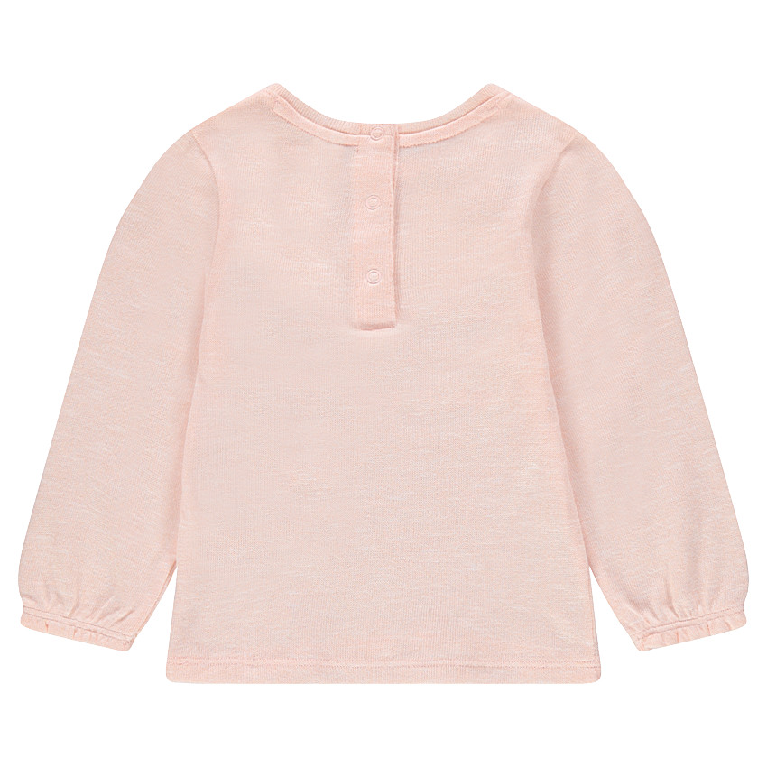 Camiseta de manga larga de punto fino con gatos estampados y lazos 