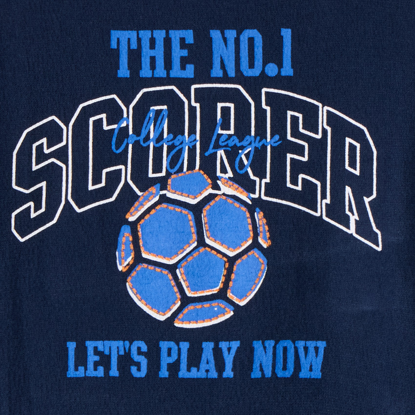 Camiseta de manga larga lisa con bordados fantasía para niño 