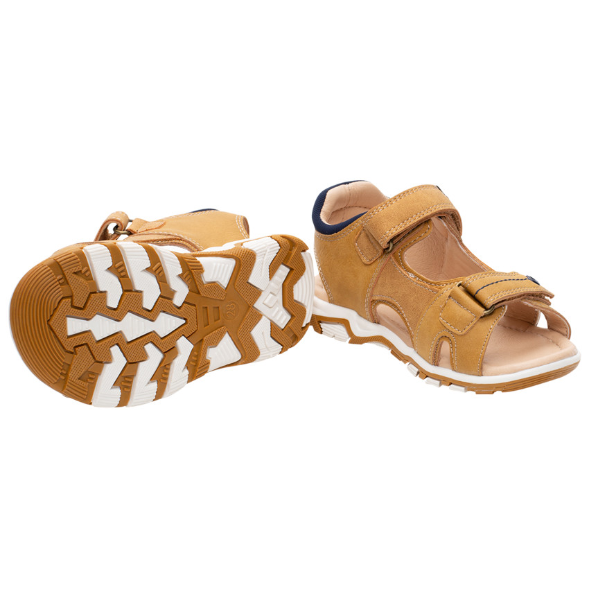 Sandalias de velcro efecto cuero para niño 