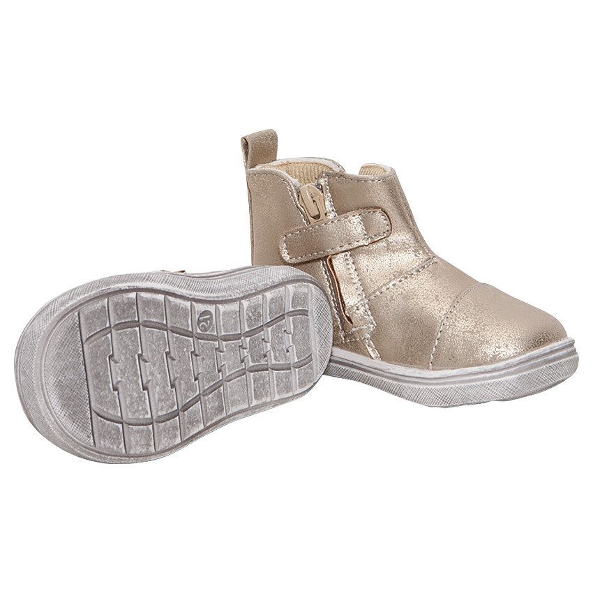 Bottillons dorés aspect cuir avec étoile élastiquée 