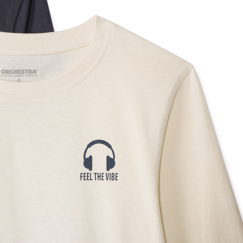 Lote de 3 camisetas de manga larga lisas para niño 