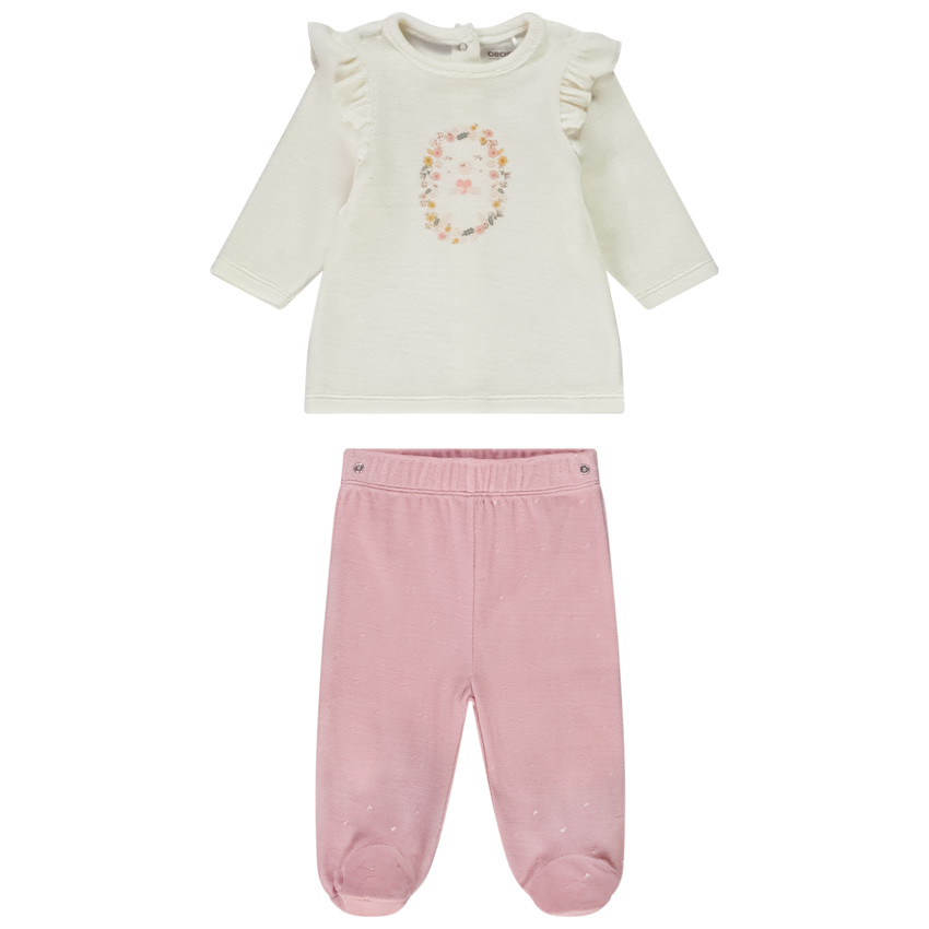 Pijama de 2 piezas de terciopelo para bebé niña 