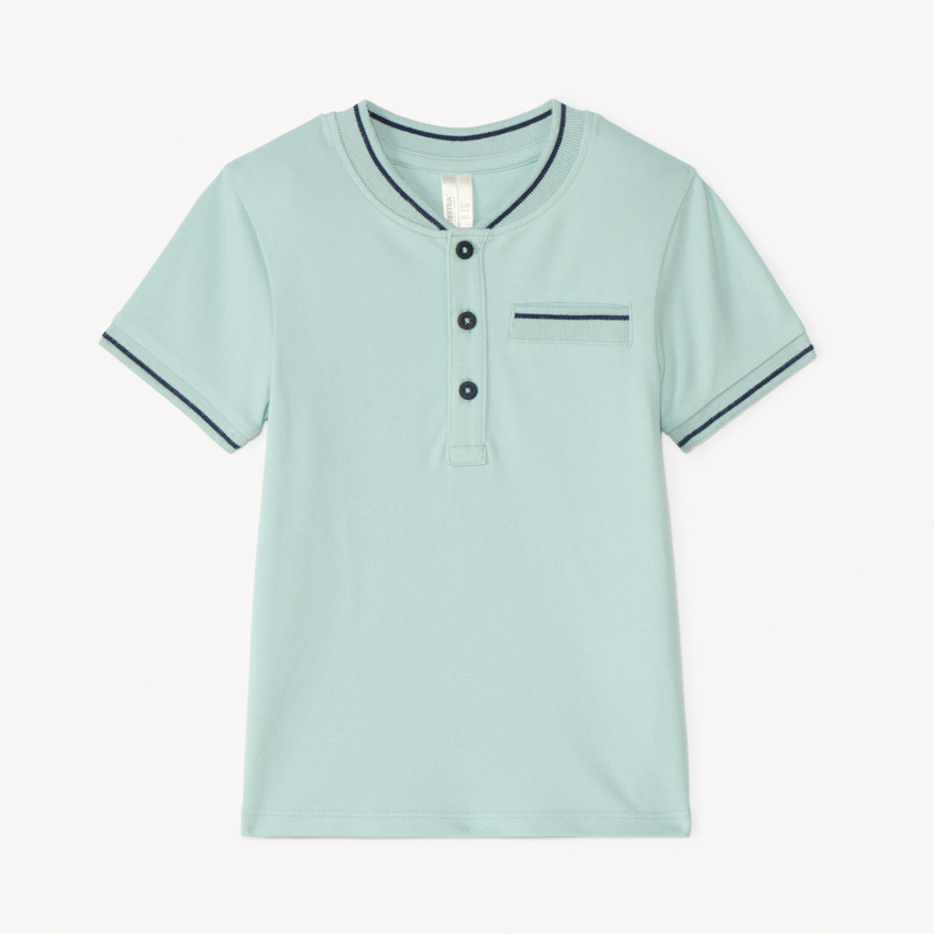 Polo de manga corta con cuello teddy para bebé niño 