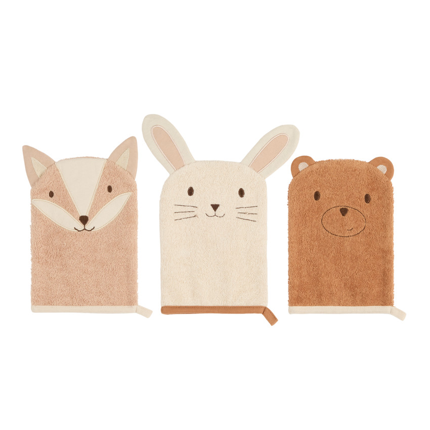 Juego de 3 toallitas divertidas con forma de animales 