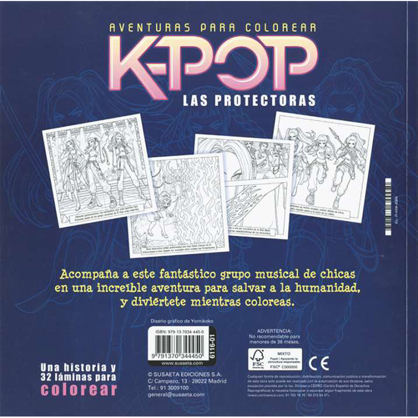 Libro para colorear K Pop Las protectoras +6 años 