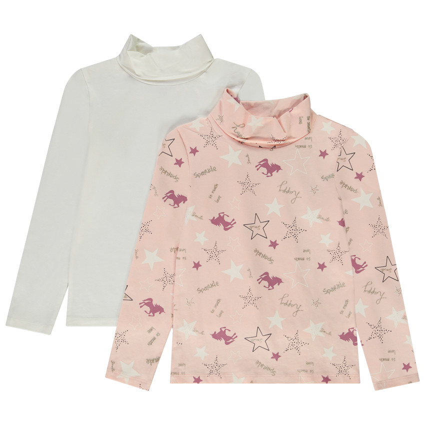 Pack de 2 sous-pulls de jersey para niña 