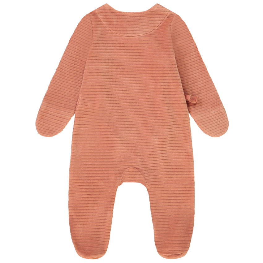 Pelele de terciopelo con patch de hipopótamo para bebé 