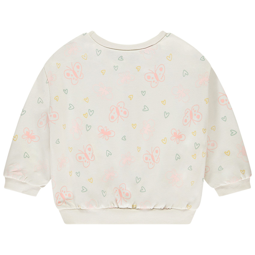 Sudadera de felpa oversize con estampado de mariposas para niña 