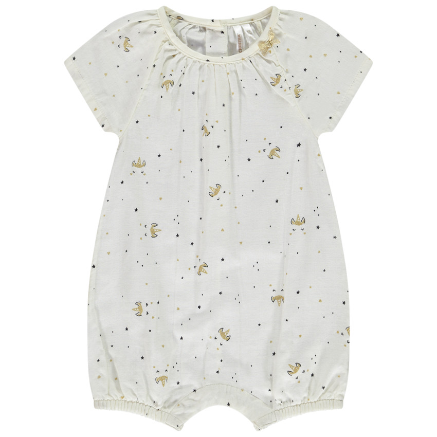 Combinaison corta estampado unicornios para bebé niña 