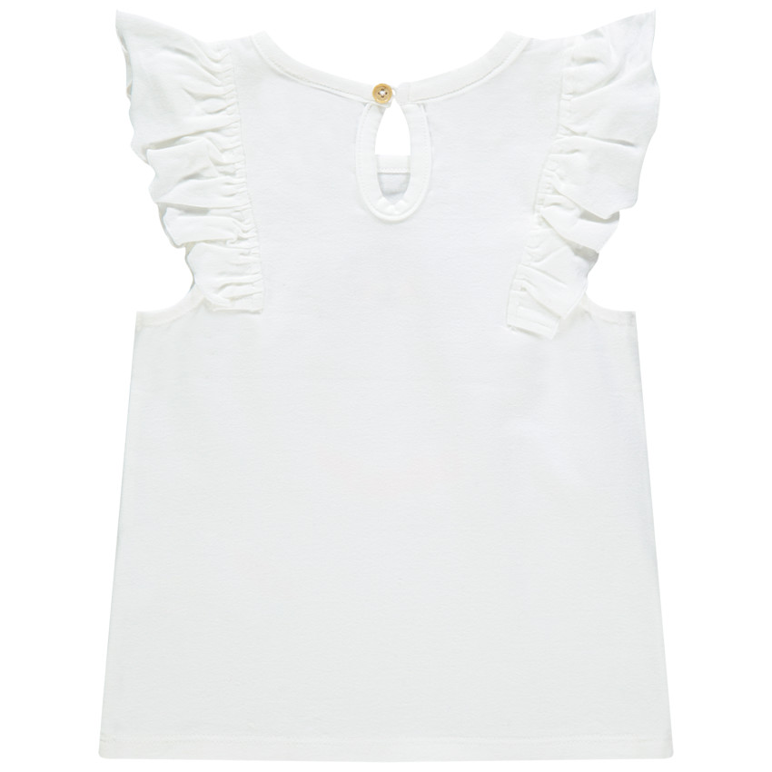 Camiseta sin mangas con volantes y estampado de leopardo 