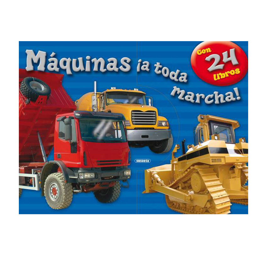Máquinas ¡a toda marcha! estuche con 24 mini libros +3 años 