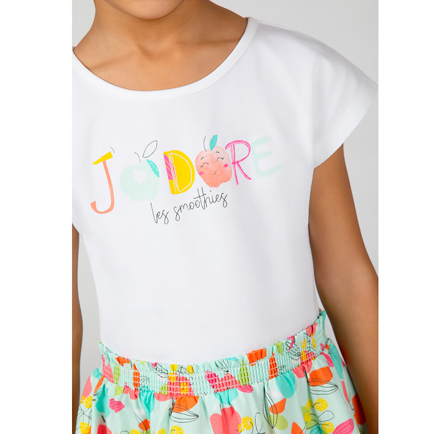 Robe en jersey 2 en 1 imprimé fruits pour fille 