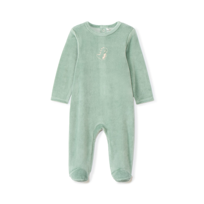 Pelele de terciopelo con bordado de animal para bebé niño 