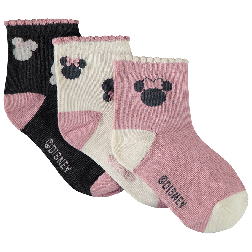 Pack de 3 pares de calcetines Minnie Disney para niña. 