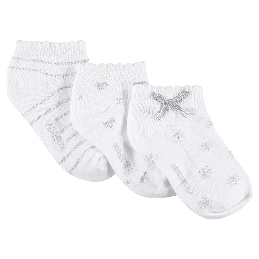 Pack de 3 pares de calcetines jacquard plateado 