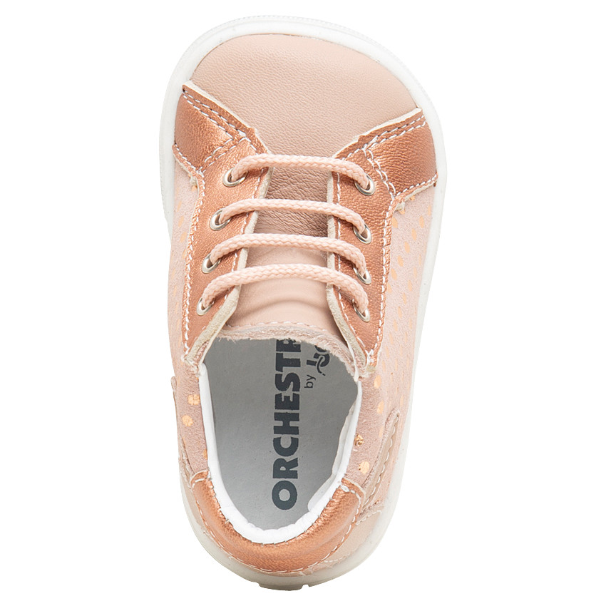 Botas de piel con cordones y lunares brillantes estampados 