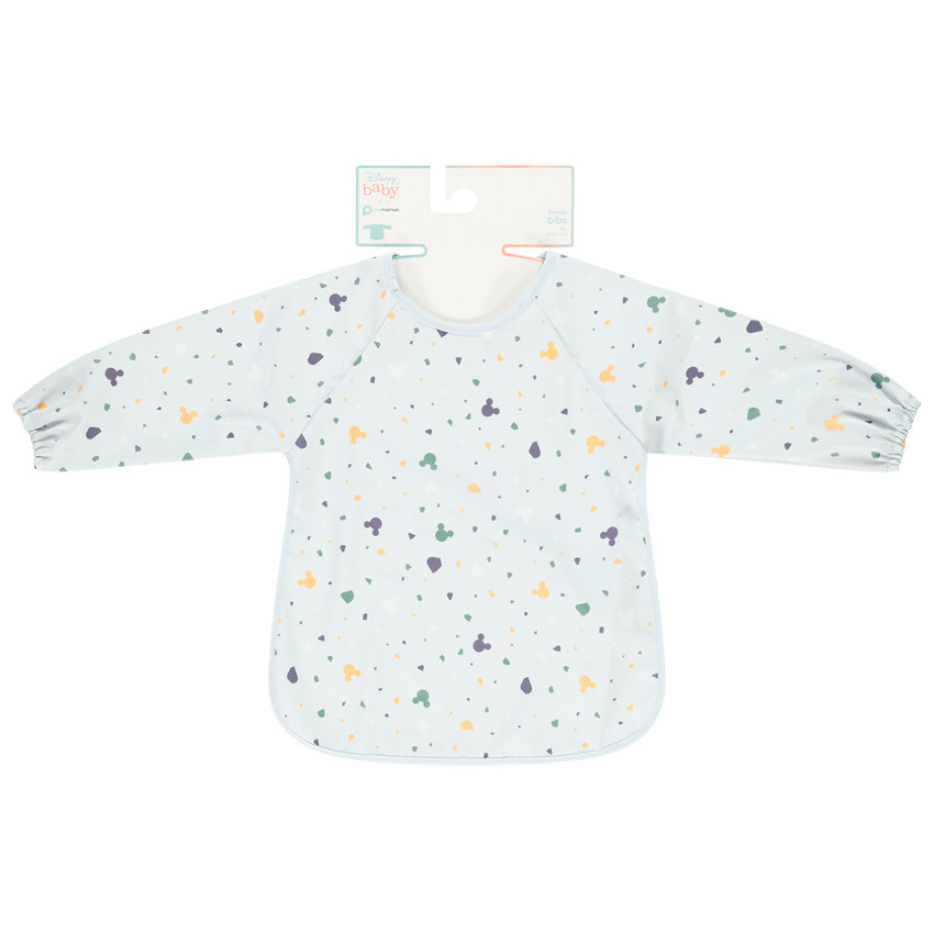 Babero tipo delantal de manga larga Disney Mickey con cierre de velcro 