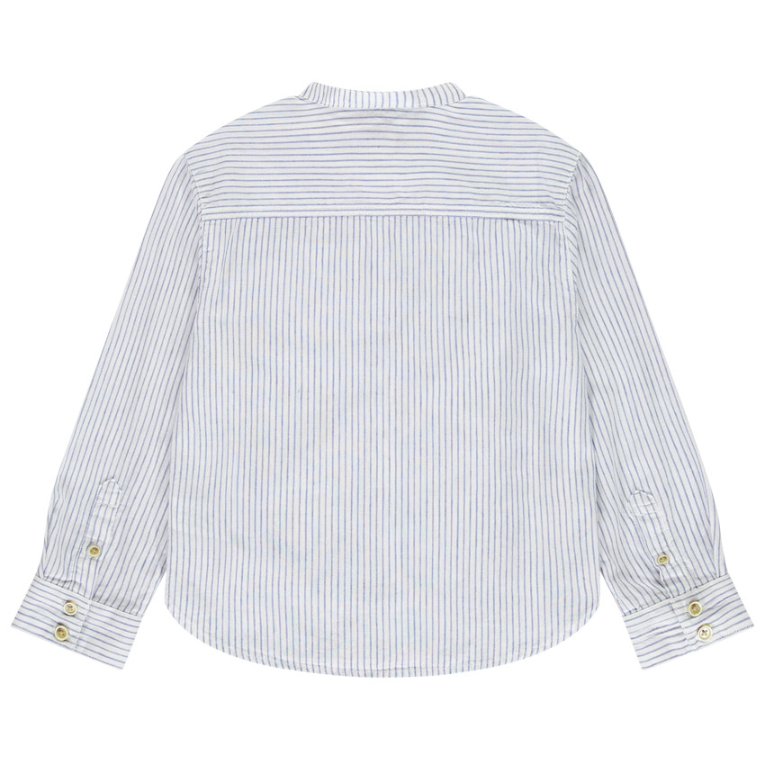 Camisa de manga larga a rayas con cuello mao para niño 
