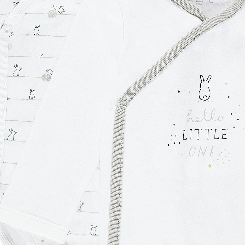 Juego de 2 bodies de manga larga de punto con estampados de fantasía 