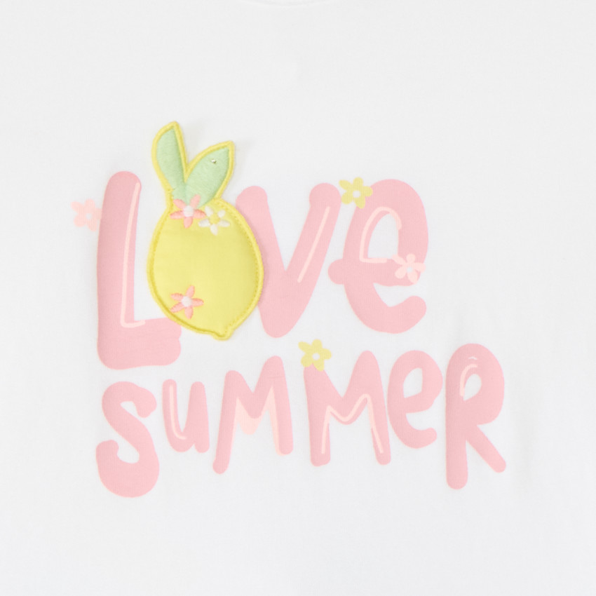 Conjunto de 2 piezas camiseta + short con estampado de frutas para niña bebé 