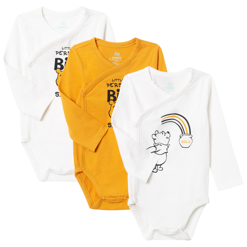 Pack de 3 bodies manga larga estampado Winnie the Pooh Disney 