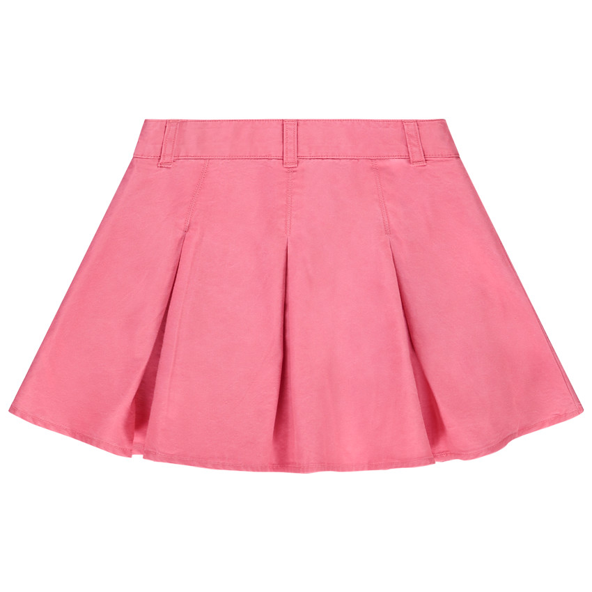 Falda corta efecto plisado en popelina para niña 